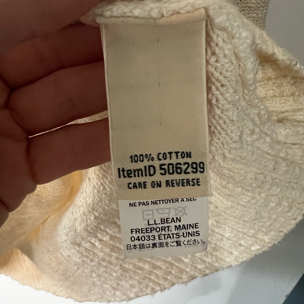 L.L. Bean Cream Textured Roll Neck Crewneck Sweater Granola Fisherman core - Picture 4 of 4
